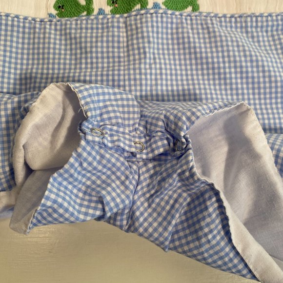 Smocking Bird Whale Print Blue White Gingham Romper Boy Size 3 T - Picture 3 of 5
